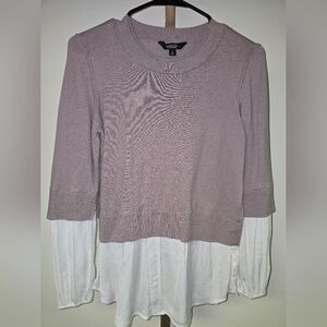 Simply Vera Vera Wang Mauve and White Layered Top
